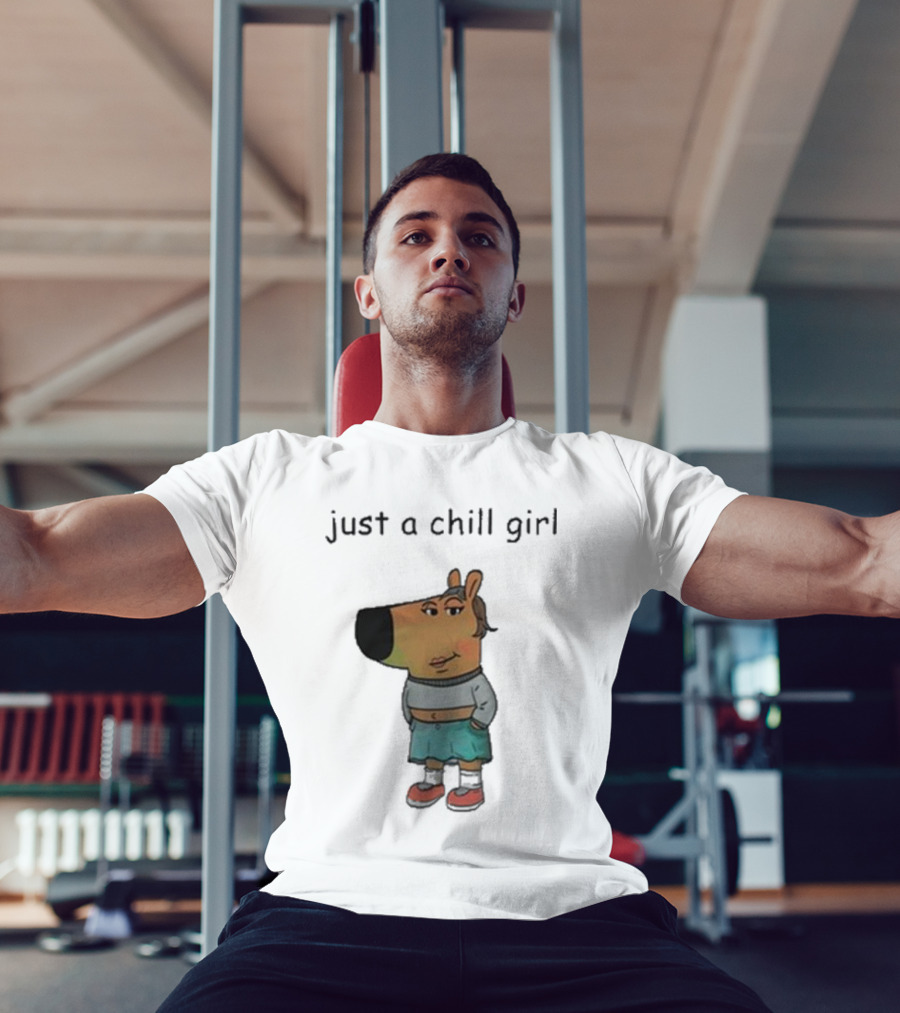 Just A Chill Girl Wearing Character With Crossed Arms And Sneakers T-Shirt