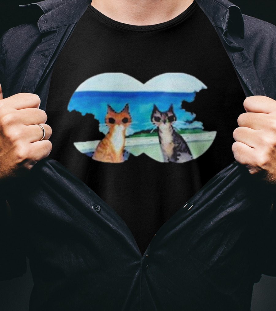 Kelly Pringle Private Conversation Ocean Cats Binocular View T-Shirt
