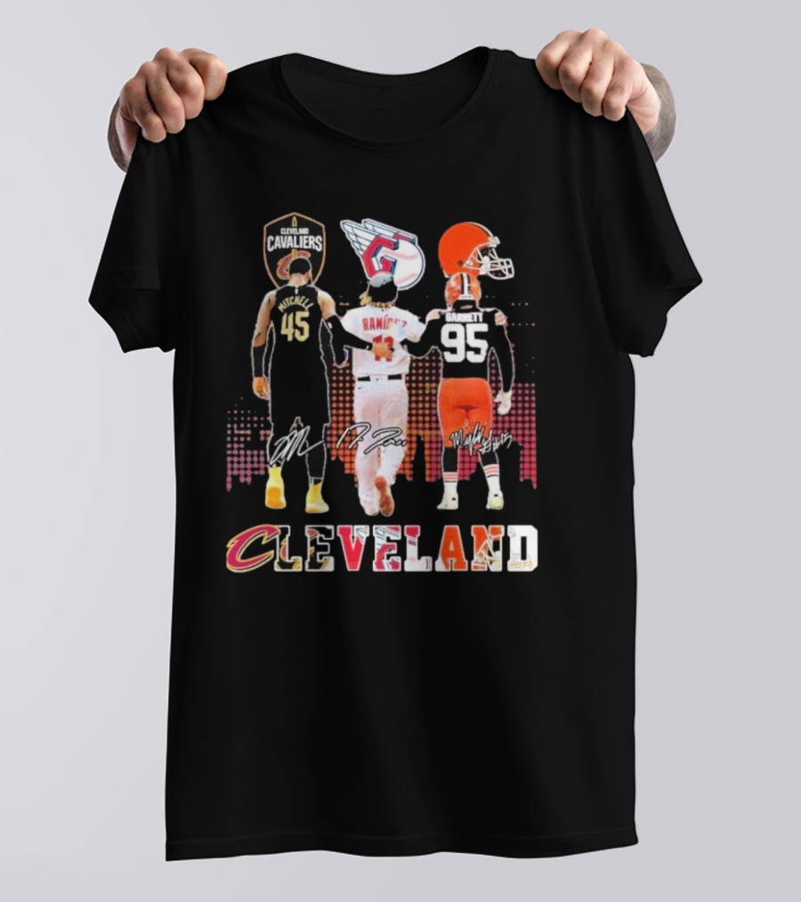 Cleveland Cavaliers Guardians Browns Mitchell Ramírez Garrett Signatures T-Shirt