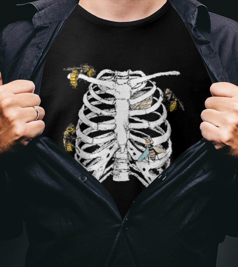 Happenstance Haven His Ribcage With Hornets Nest Inside T-Shirt