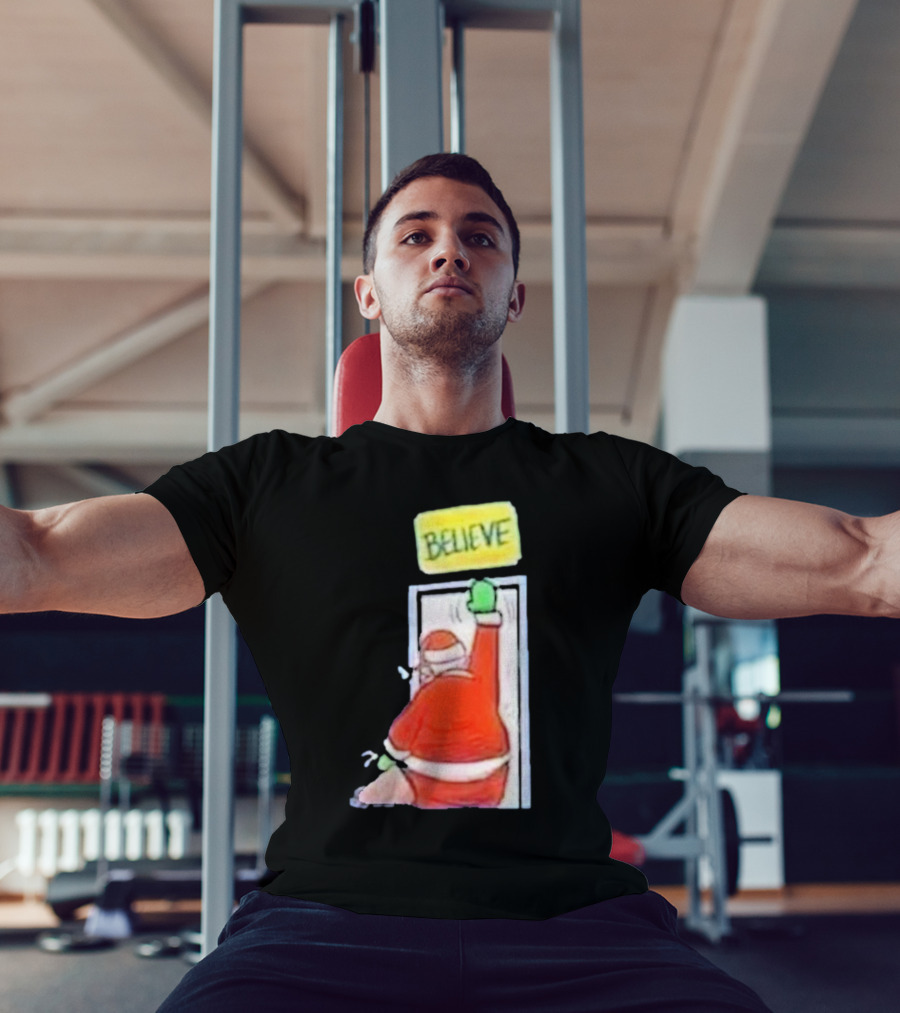 Santa Ted Lasso Believe Christmas Holiday Image T-Shirt