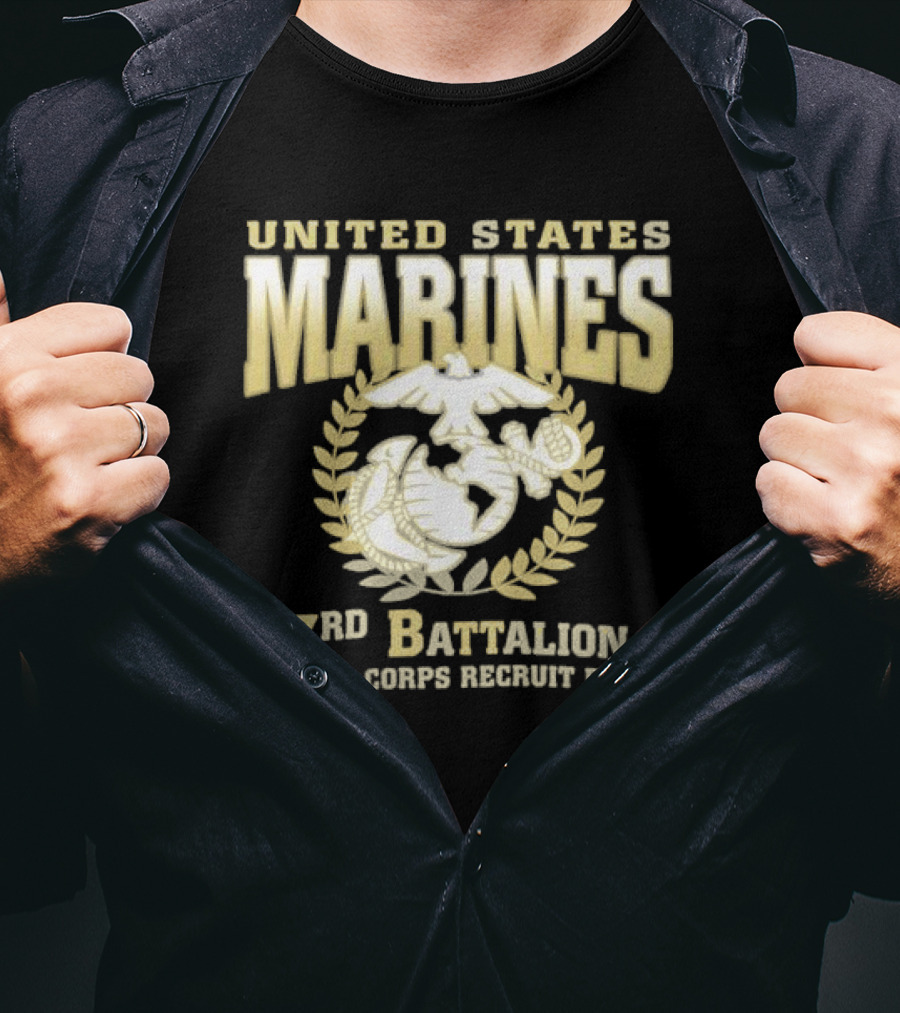 United States Marines 3rd Battalion Marine Corps Recruit Depot Emblem T-Shirt