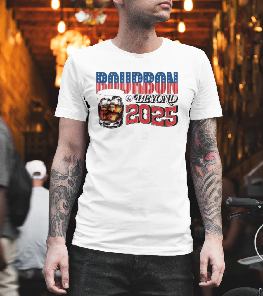 Bourbon And Beyond 2025 Stars And Stripes Whiskey Glass T-Shirt