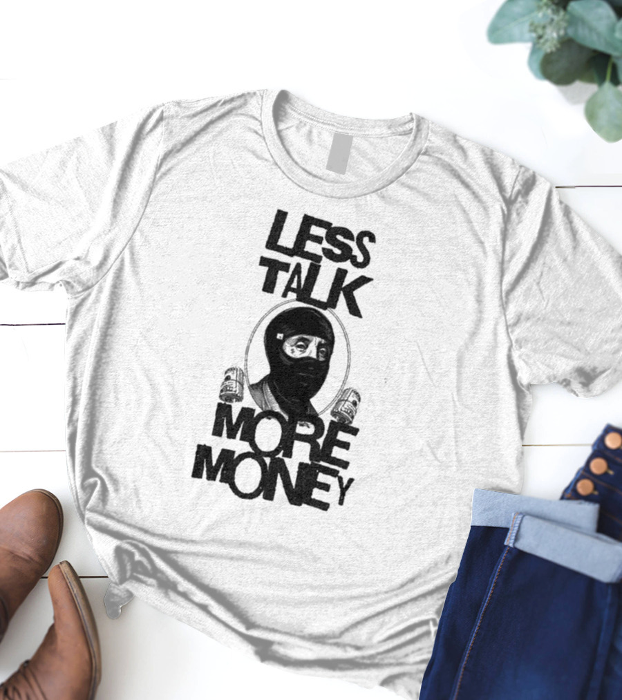 City Boys Franklin Less Talk More Money Masked Figure With Headphones T-Shirt