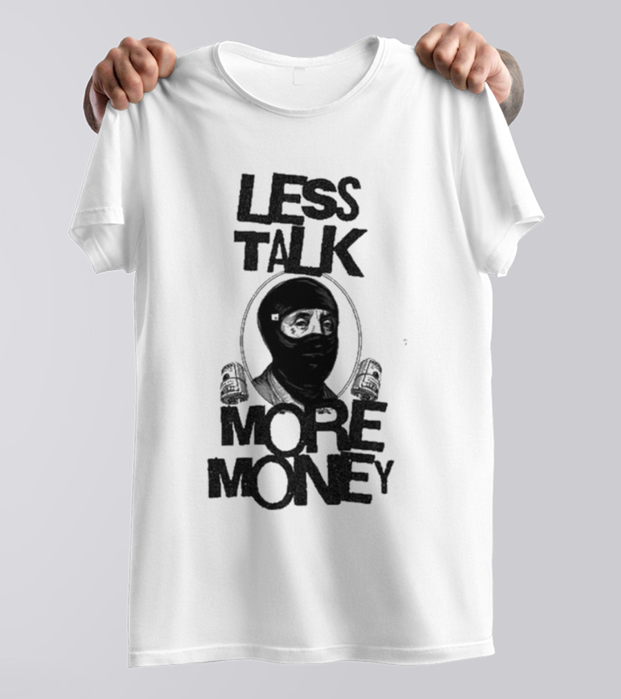 City Boys Franklin Less Talk More Money Masked Figure With Headphones T-Shirt