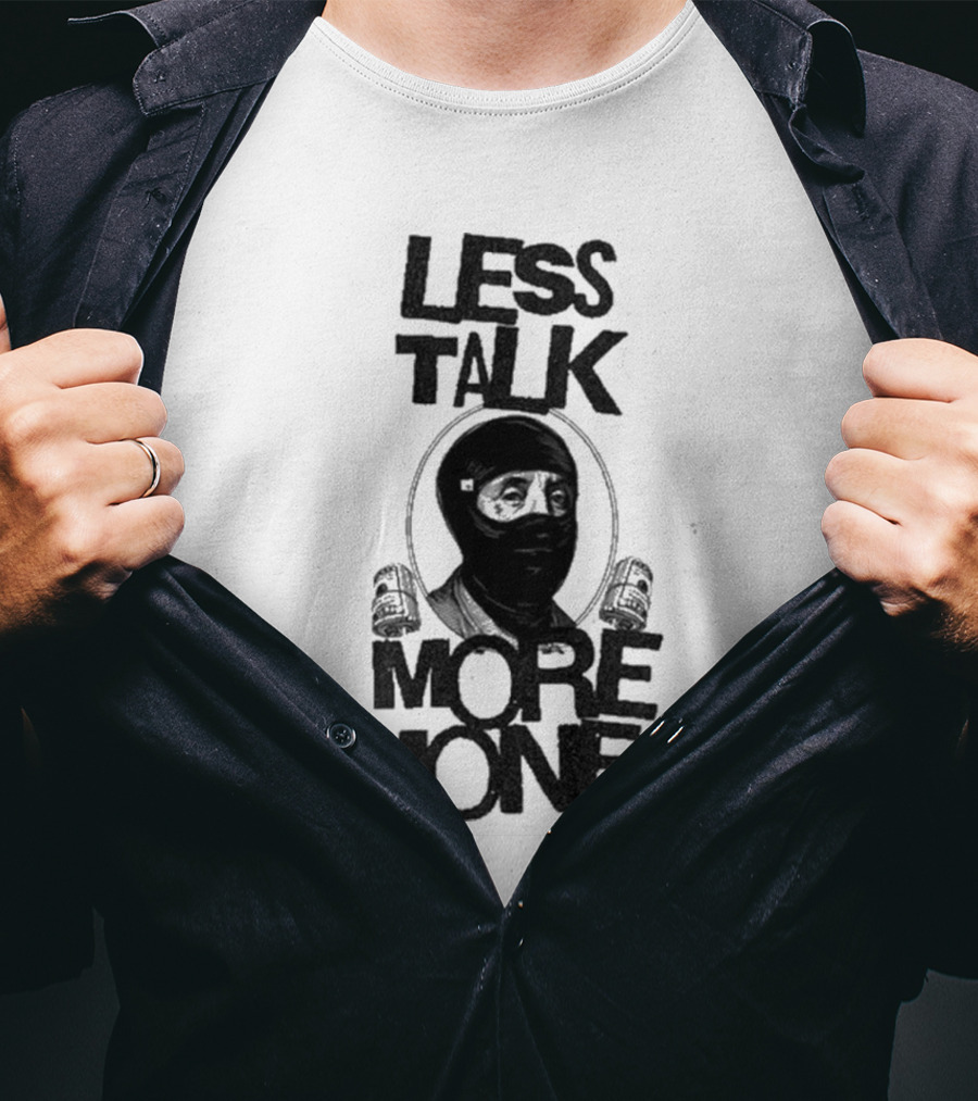 City Boys Franklin Less Talk More Money Masked Figure With Headphones T-Shirt