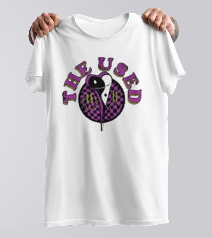 The Used Intertwined Yin Yang Checkered Heart T-Shirt