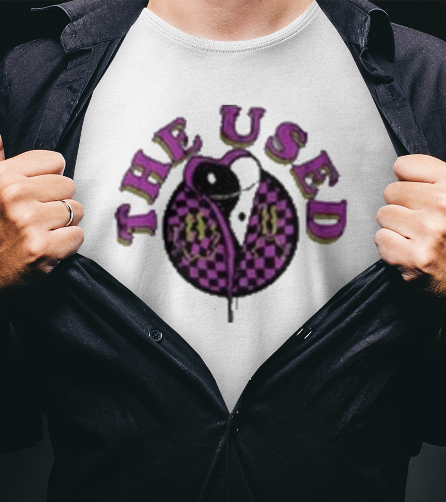 The Used Intertwined Yin Yang Checkered Heart T-Shirt