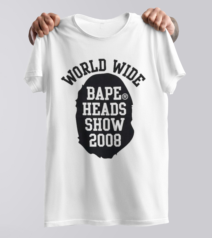 World Wide Bape Heads Show 2008 Black Ape Head T-Shirt