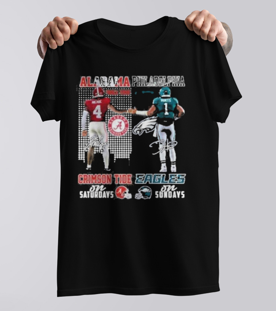 Alabama Crimson Tide Saturdays Philadelphia Eagles Sundays Signature T-Shirt