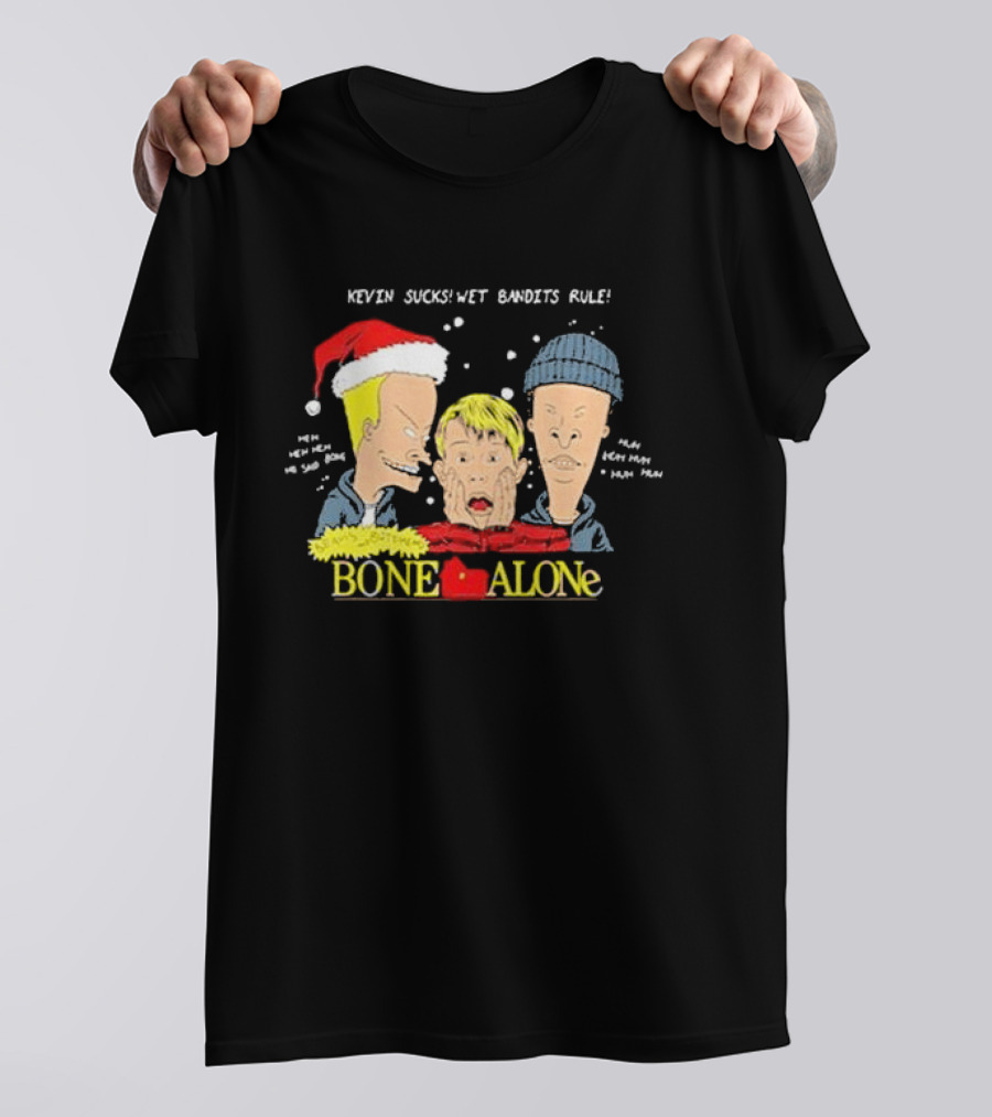 Beavis And Butthead Kevin Sucks Wet Bandits Rule Bone Alone Christmas T-Shirt