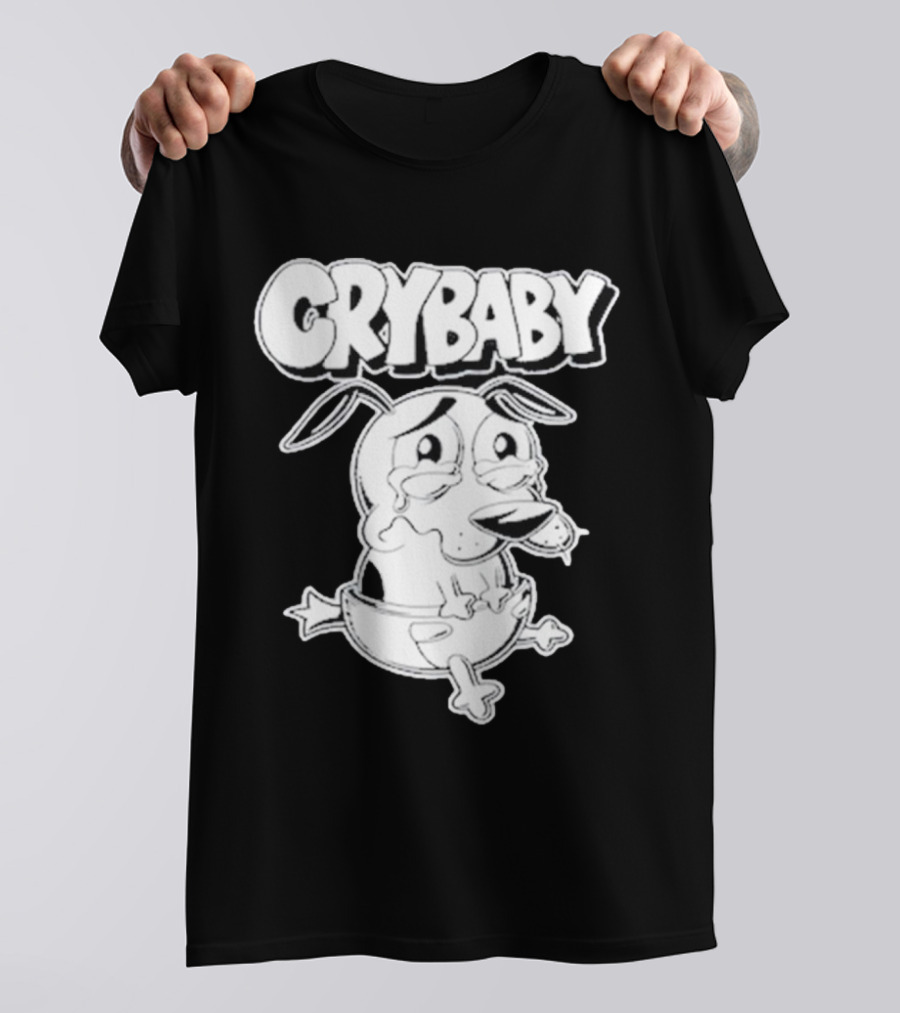 CRYBABY Cartoon Dog Character Large T-Shirt