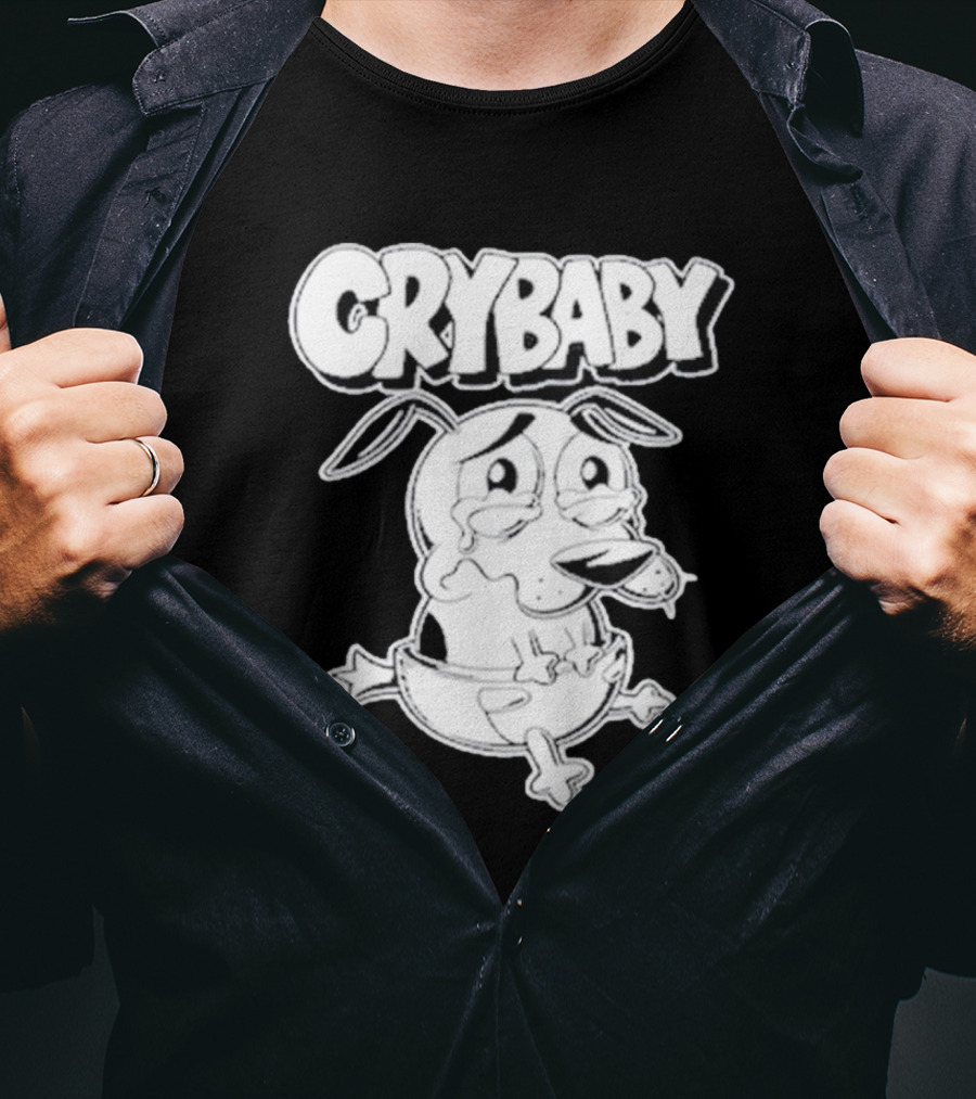 CRYBABY Cartoon Dog Character Large T-Shirt