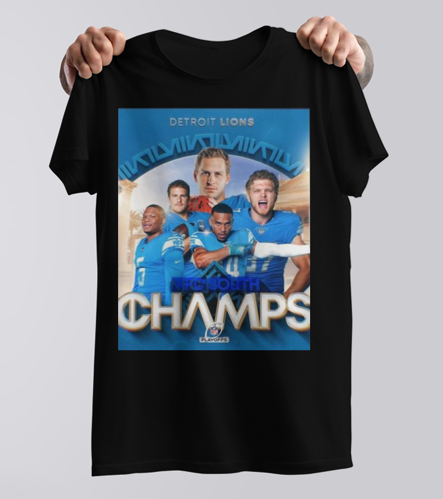 Detroit Lions AFC South Champs Playoffs Team T-Shirt