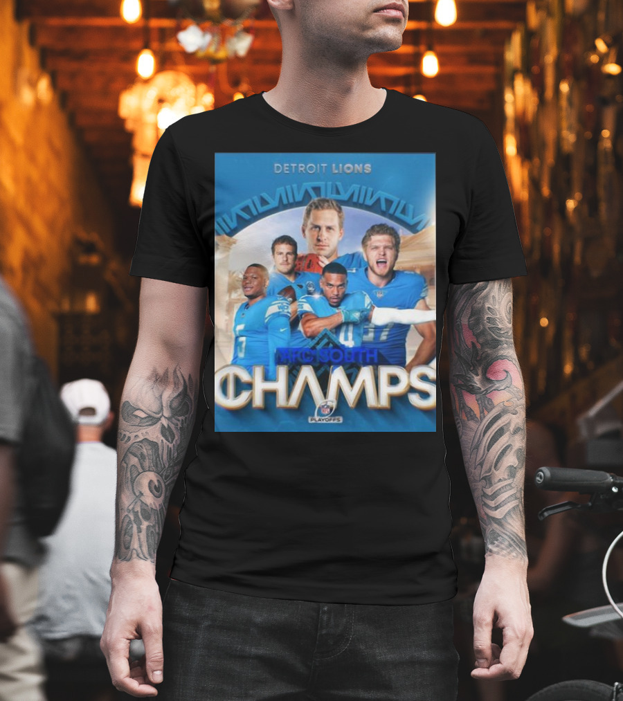 Detroit Lions AFC South Champs Playoffs Team T-Shirt