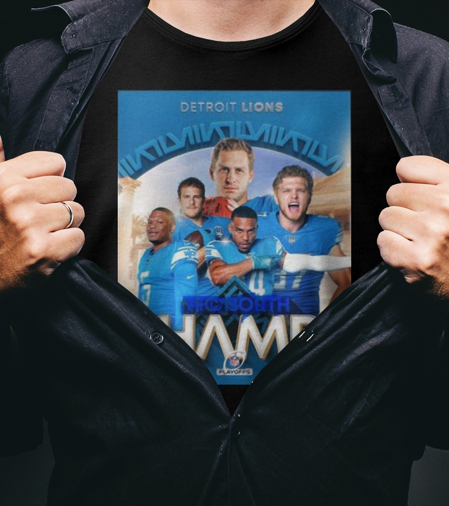 Detroit Lions AFC South Champs Playoffs Team T-Shirt