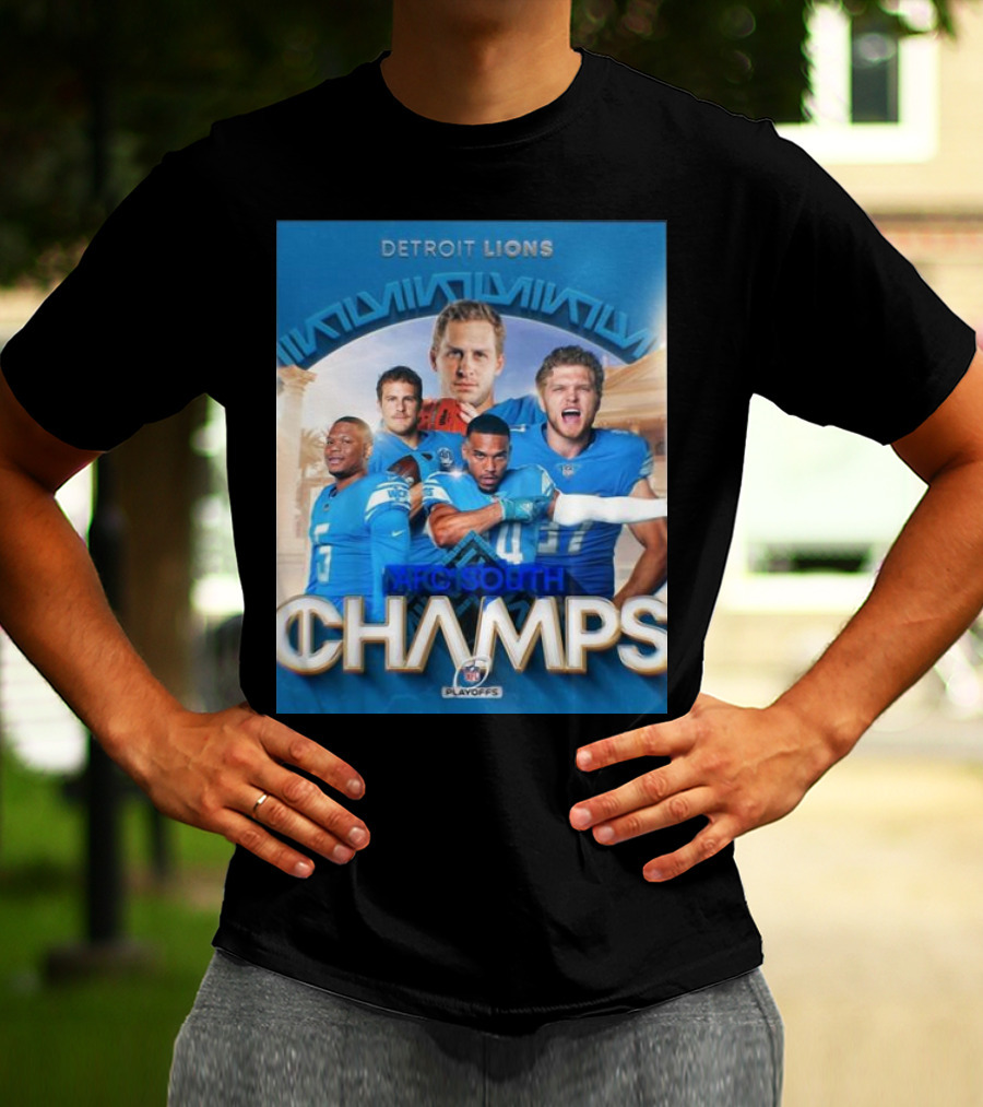 Detroit Lions AFC South Champs Playoffs Team T-Shirt