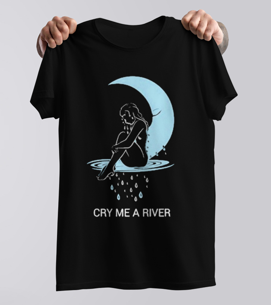 Sean Robinson Cry Me A River Sitting Figure Moon And Water Droplets T-Shirt