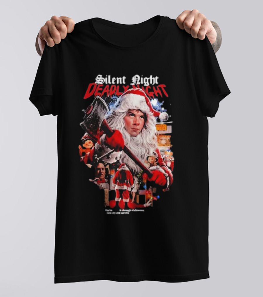 Silent Night Deadly Night Gutter Garbs Christmas Horror Santa Axe T-Shirt