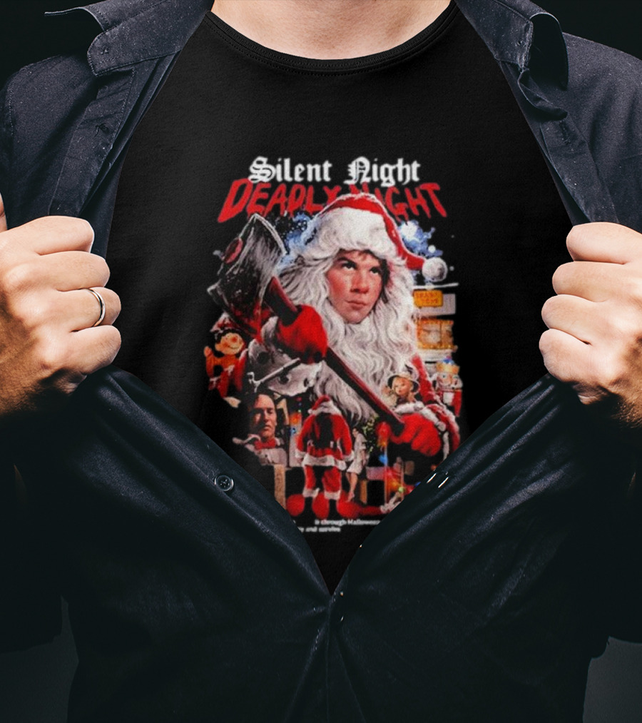 Silent Night Deadly Night Gutter Garbs Christmas Horror Santa Axe T-Shirt