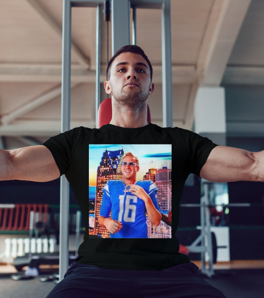 Iced Out Jared Goff Detroit Skyline Football Fashion T-Shirt