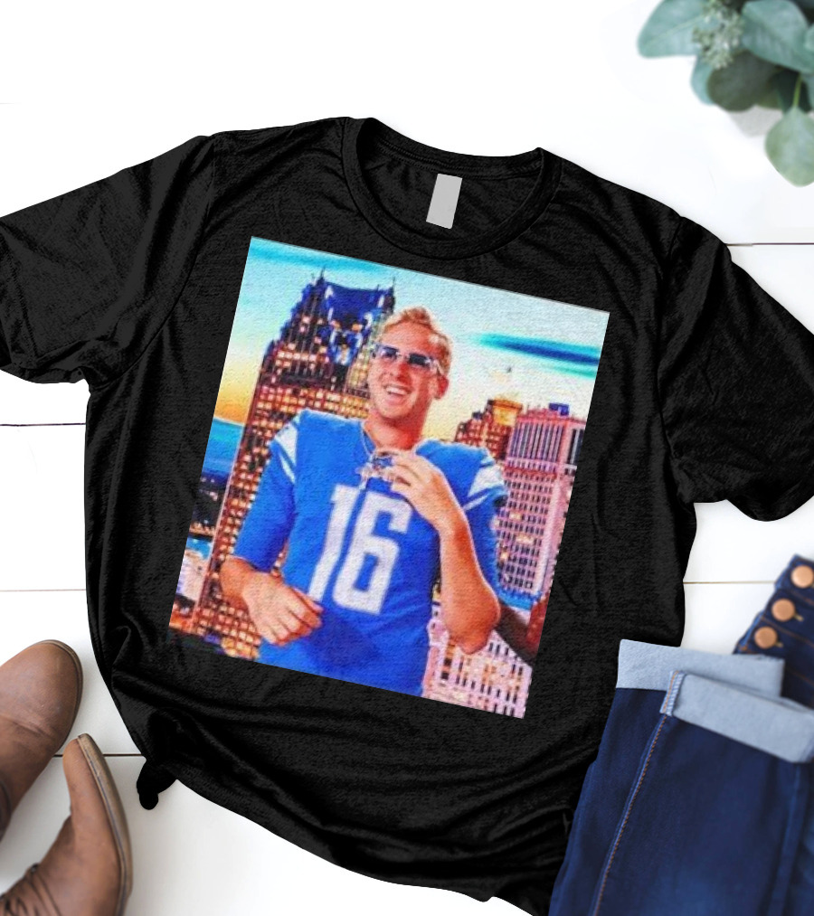 Iced Out Jared Goff Detroit Skyline Football Fashion T-Shirt