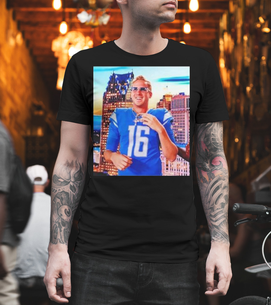 Iced Out Jared Goff Detroit Skyline Football Fashion T-Shirt