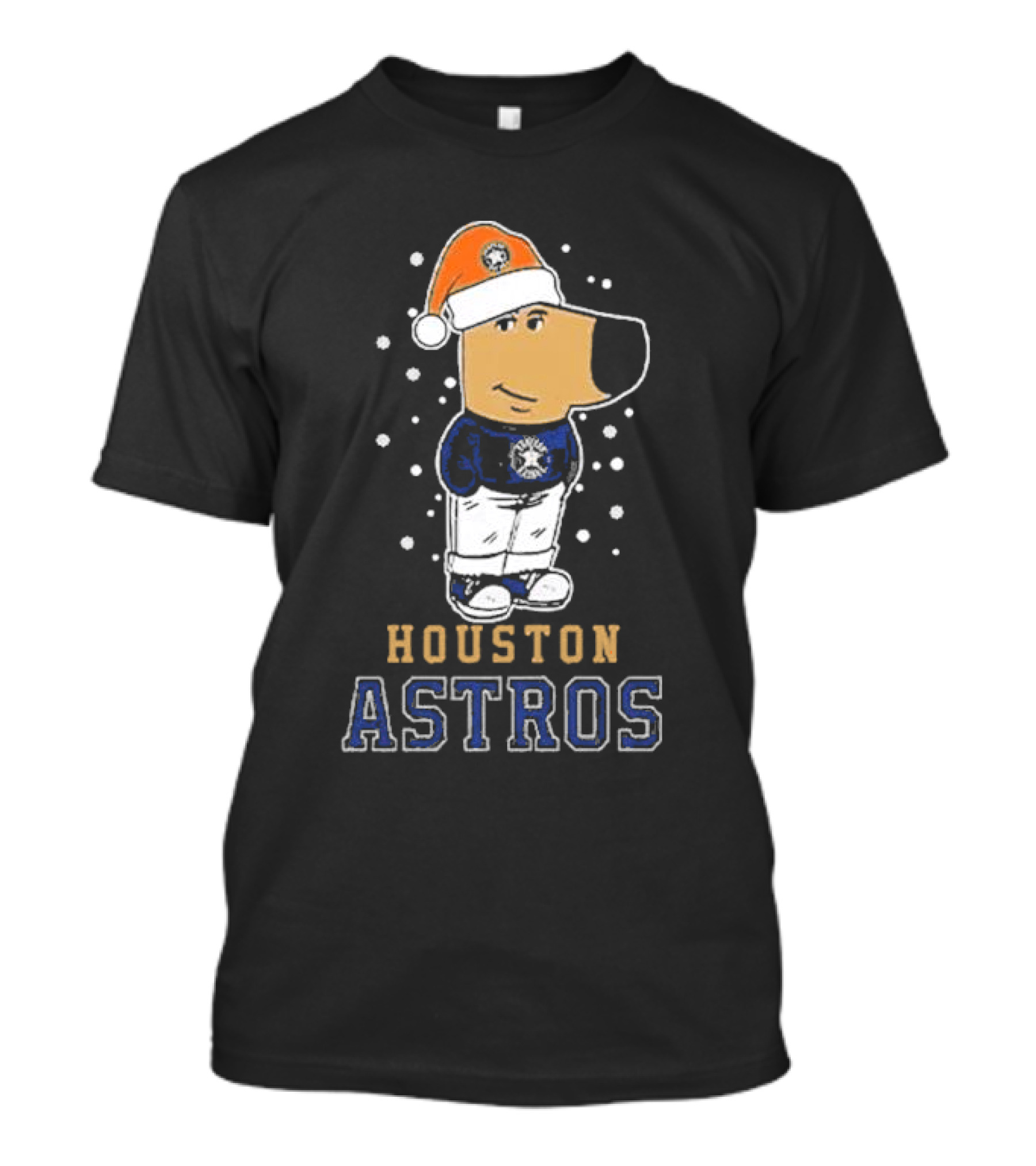 Houston Astros Christmas Santa Dog Mascot T-Shirt