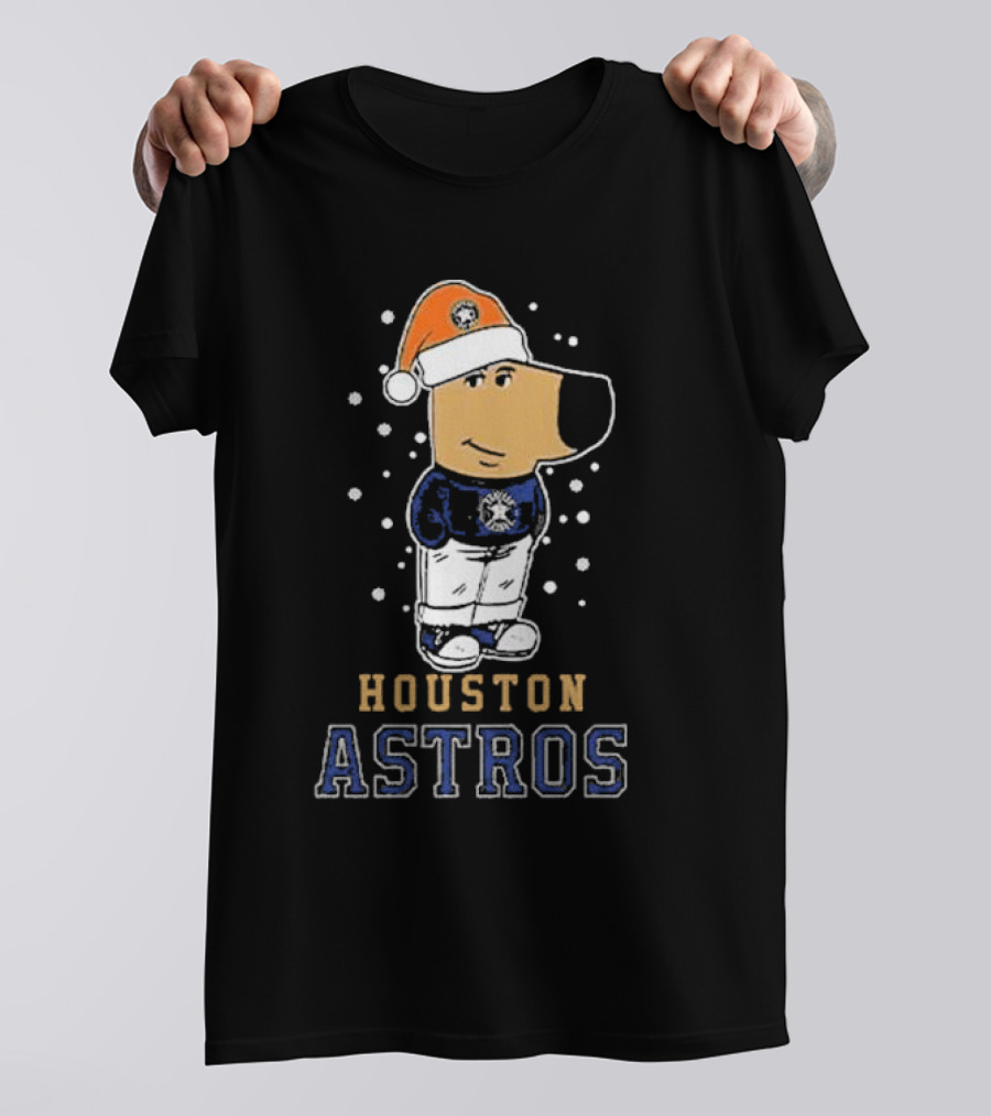 Houston Astros Christmas Santa Dog Mascot T-Shirt