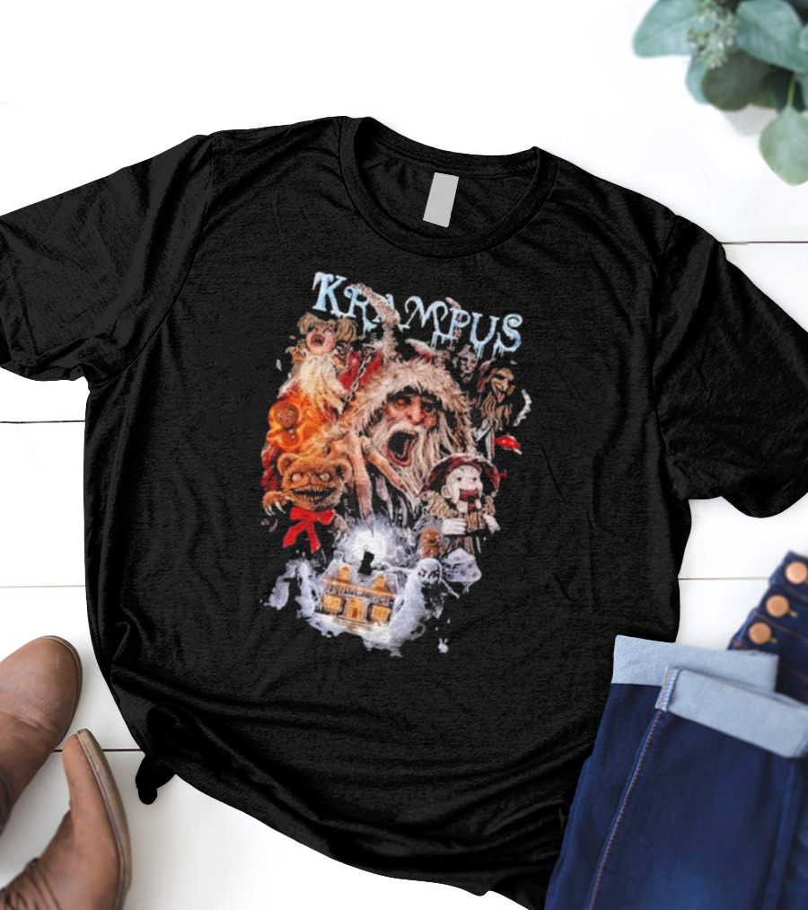 Krampus You Better Watch Out Holiday Horror Icons Christmas Monster Scene T-Shirt