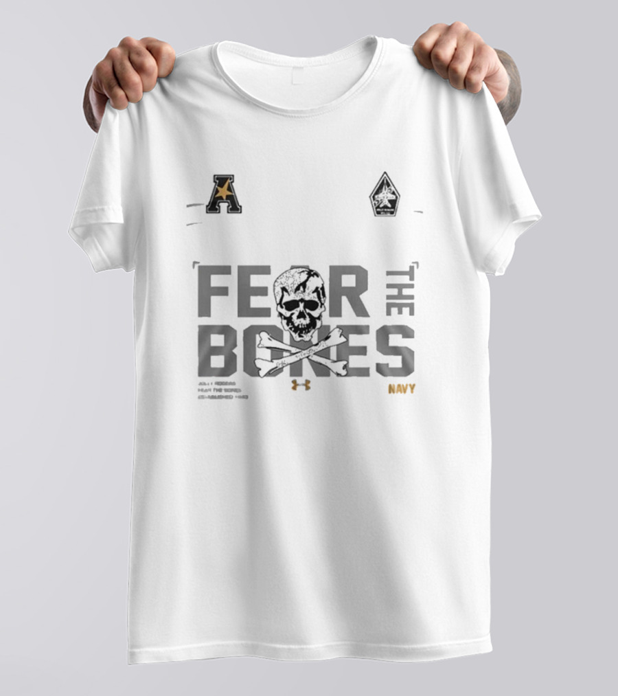 Navy Midshipmen X Jolly Rogers Fear The Bones T-Shirt