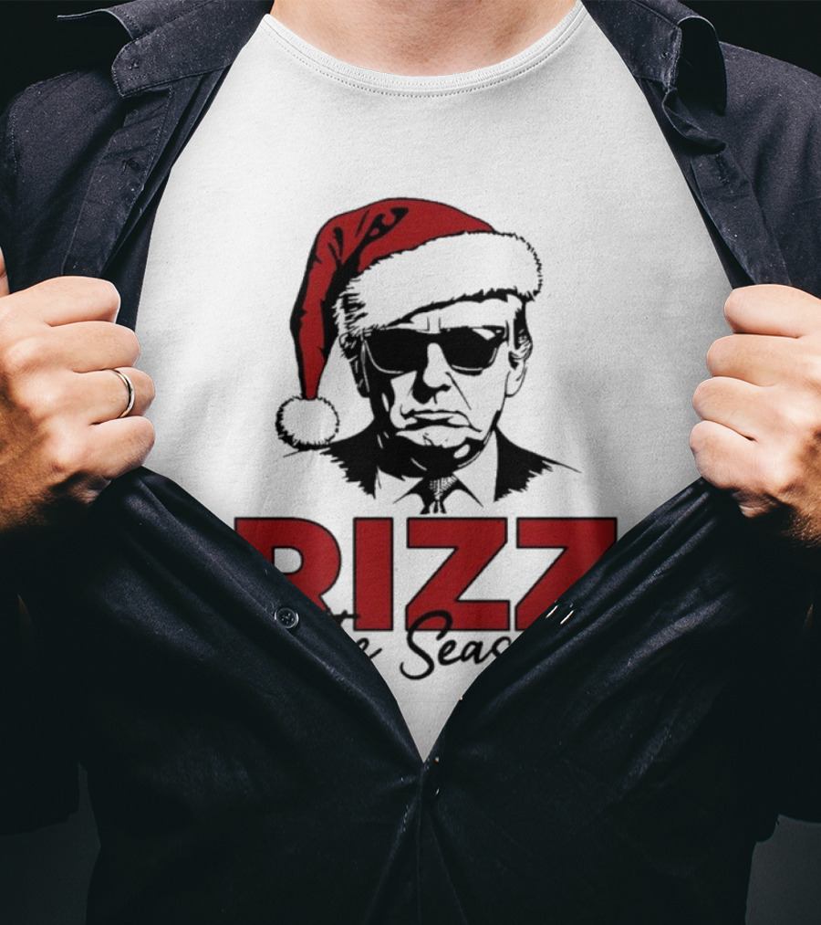 Rizz The Season Santa Hat Sunglasses Christmas T-Shirt