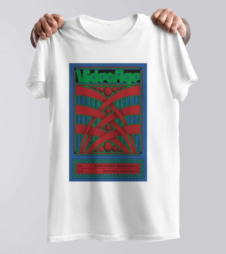 Video Age Pappy Harriet's Pioneertown Moes Alley Santa Cruz Feb 16 20 2025 T-Shirt