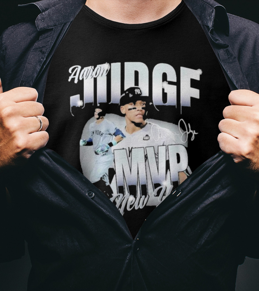 Aaron Judge New York Yankees MVP Signature Collection T-Shirt