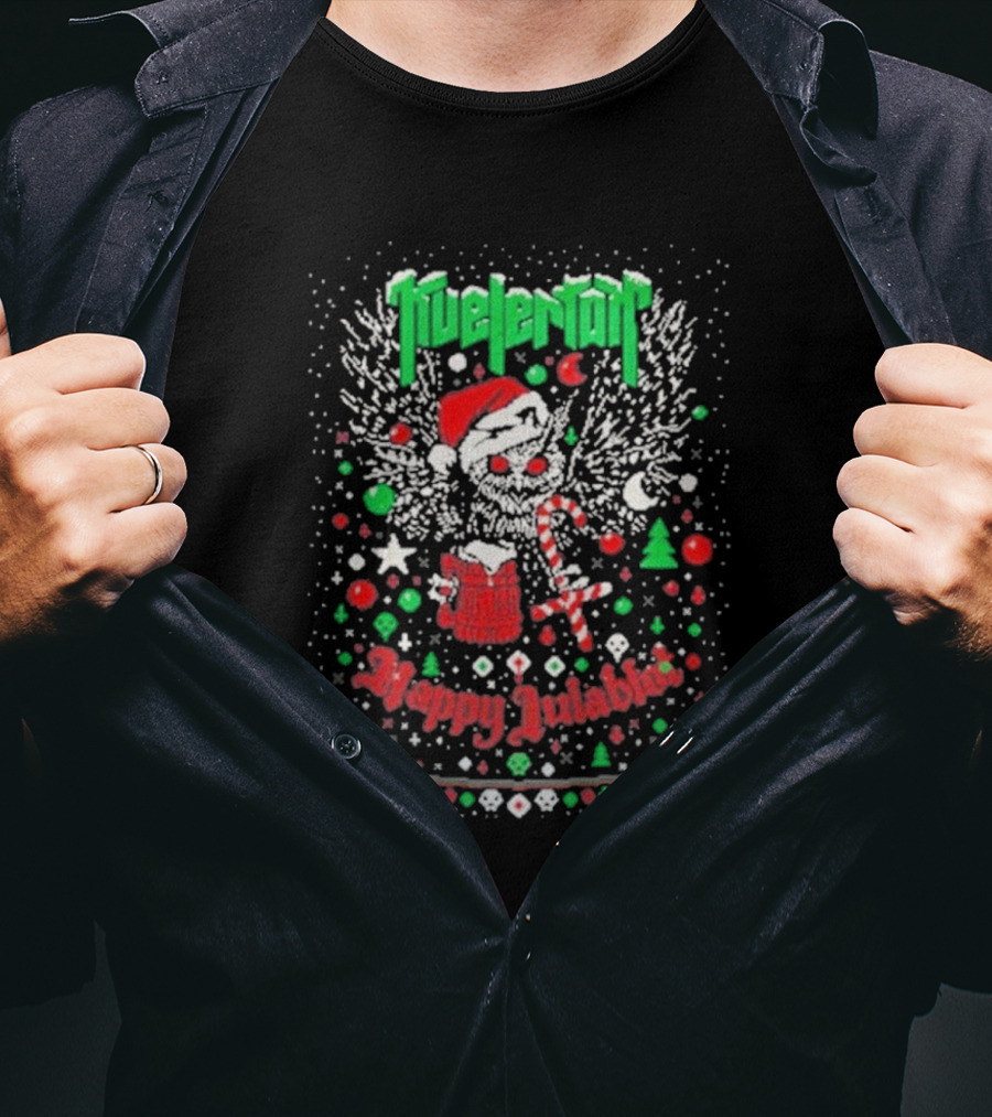 Kvelertak Happy Julablot Christmas Sweater Santa Skull Wings Holiday T-Shirt