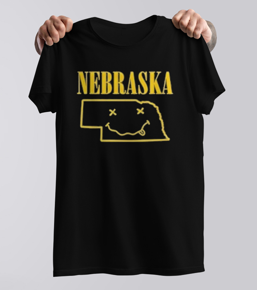 Nebraska Map With Smiley Face Iconic T-Shirt