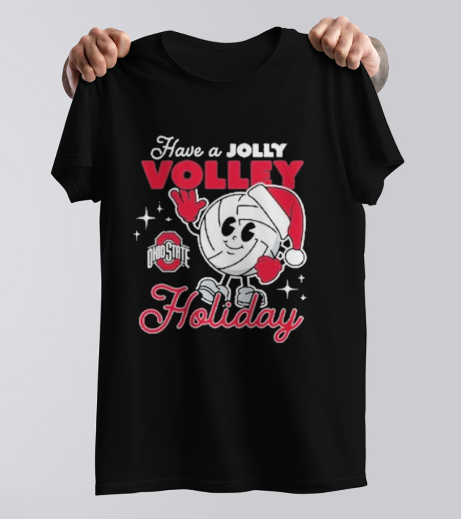 Ohio State Buckeyes Have A Jolly Volley Holiday Christmas T-Shirt