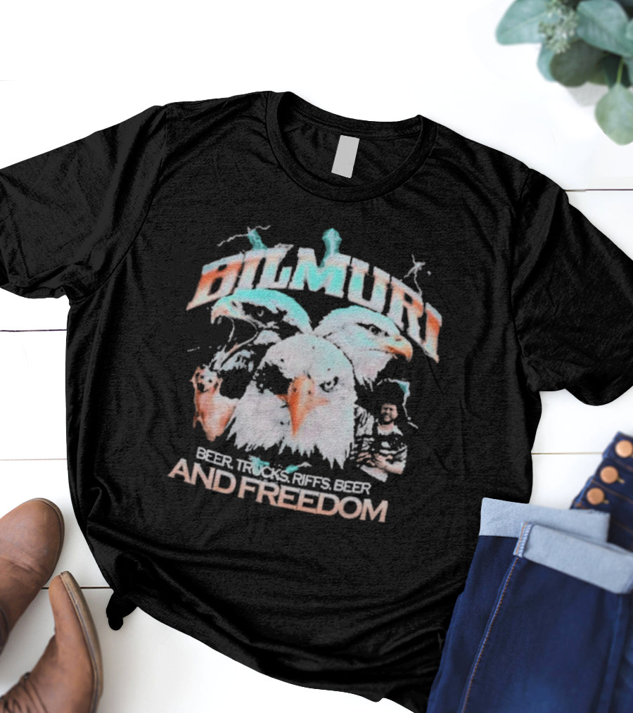 Bilmuri Beer Trucks Riffs And Freedom Eagle T-Shirt