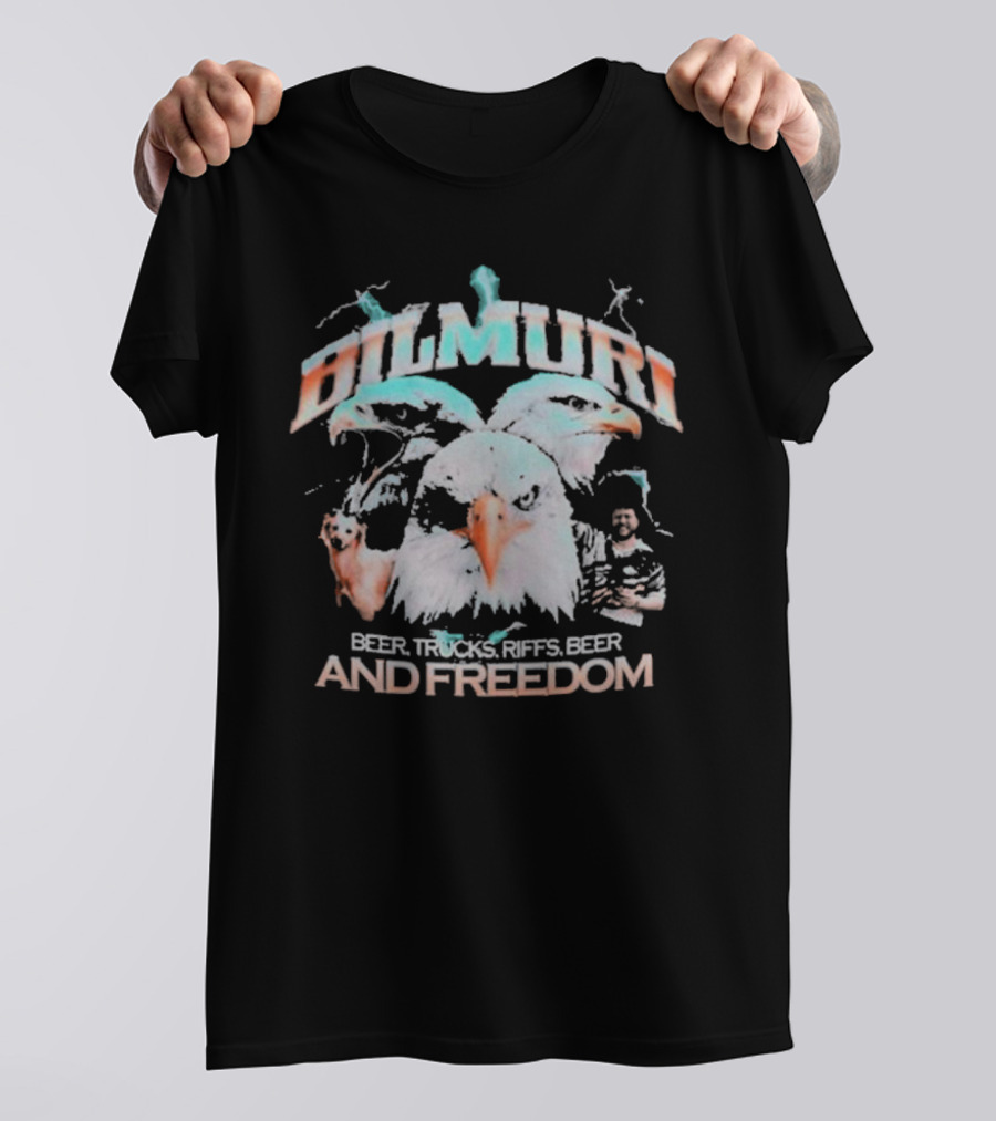 Bilmuri Beer Trucks Riffs And Freedom Eagle T-Shirt