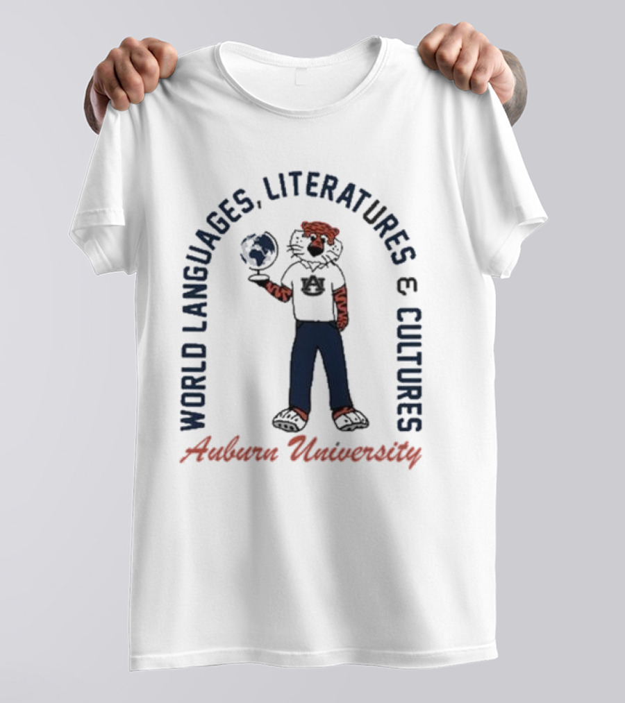 Auburn University World Languages Literatures And Cultures Aubie With Globe T-Shirt