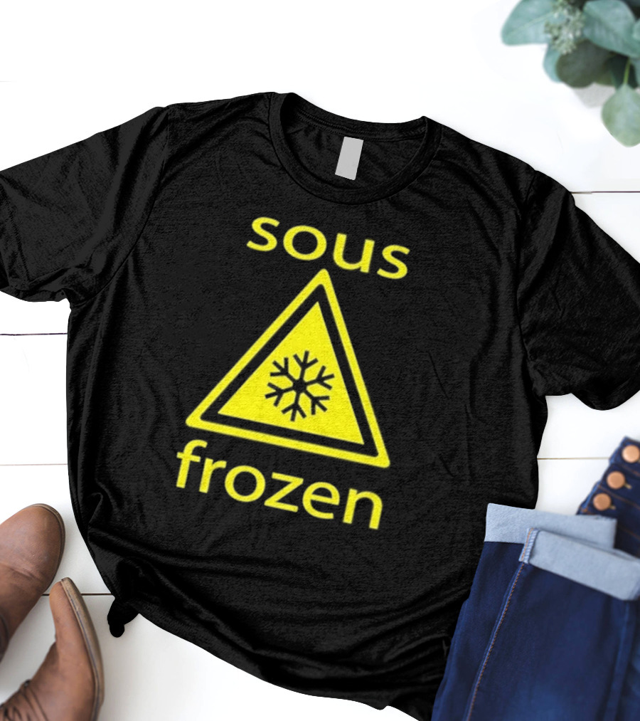 Sous Frozen Snowflake Warning Triangle T-Shirt