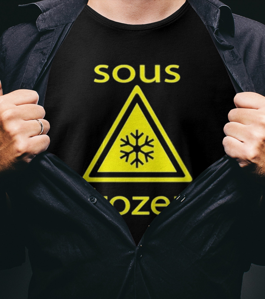 Sous Frozen Snowflake Warning Triangle T-Shirt