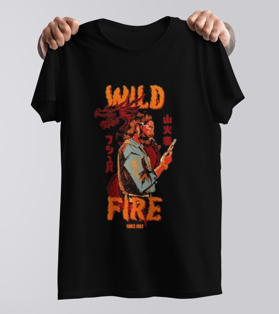 WILD FIRE SINCE 1982 Dragon And Man T-Shirt