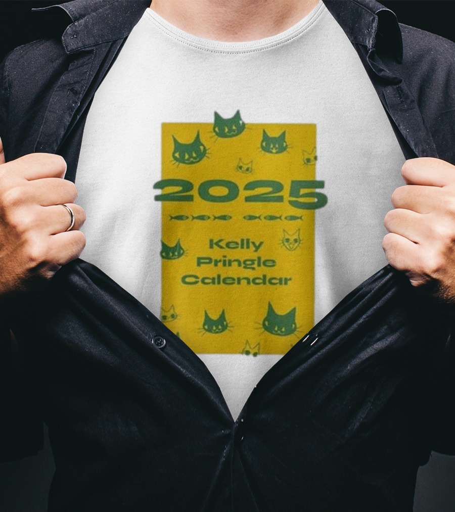2025 Kelly Pringle Cat Calendar T-Shirt