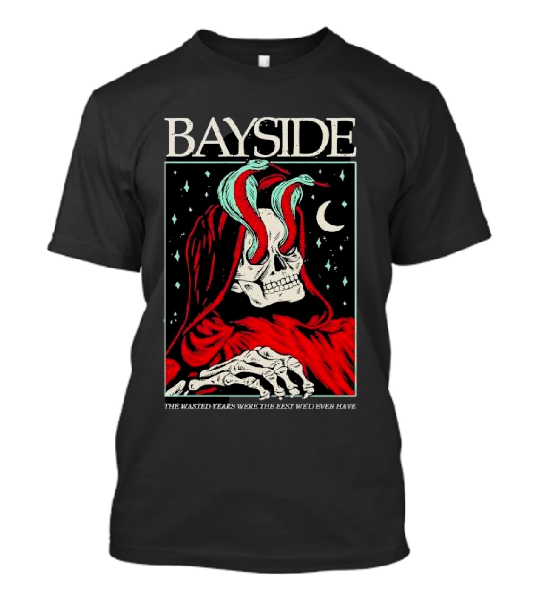 Bayside Cobras Skull With Snakes The Wasted Years Were The Best We’d Ever Have T-Shirt