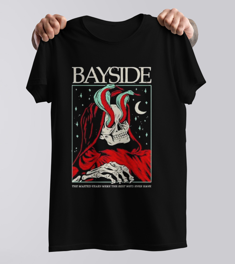 Bayside Cobras Skull With Snakes The Wasted Years Were The Best We’d Ever Have T-Shirt