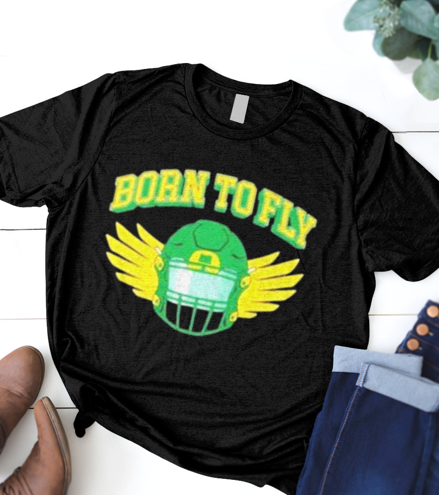 Born To Fly Football Helmet With Wings T-Shirt