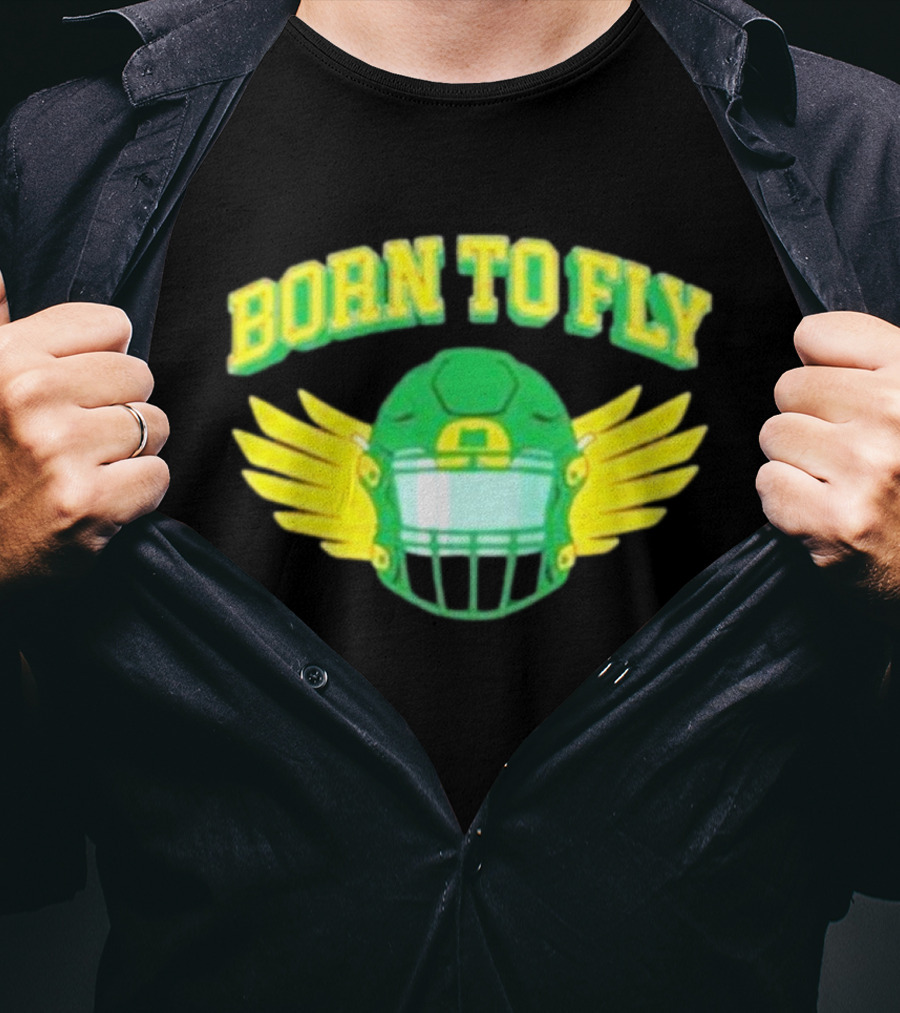 Born To Fly Football Helmet With Wings T-Shirt
