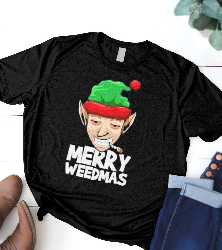 Merry Weedmas Elf Smoking 420 T-Shirt