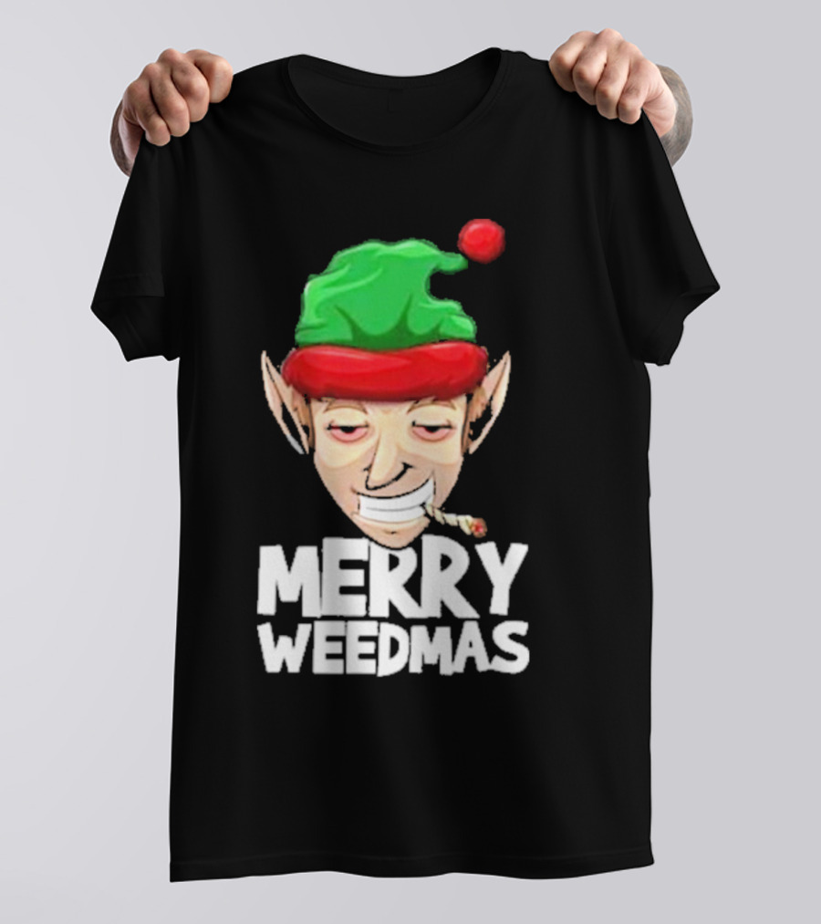 Merry Weedmas Elf Smoking 420 T-Shirt